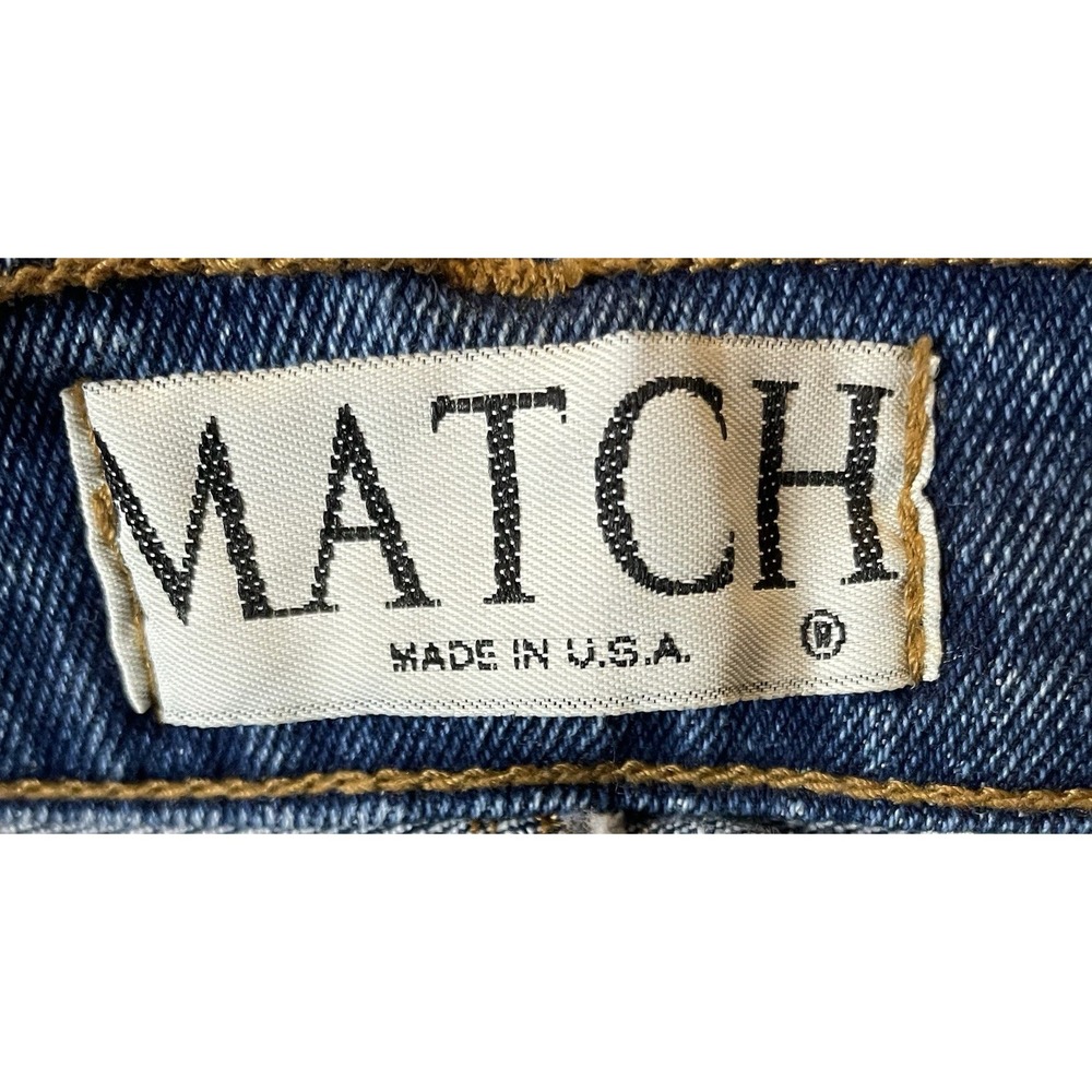 Vtg 80s Match High Waist Stirrup Jeans Sz 10 Blue Denim Medium Washed Foot Strap - Picture 9 of 11